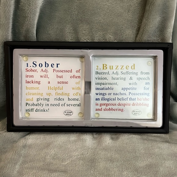 Glass Coasters, Sober and Buzzed - Picture 1 of 2